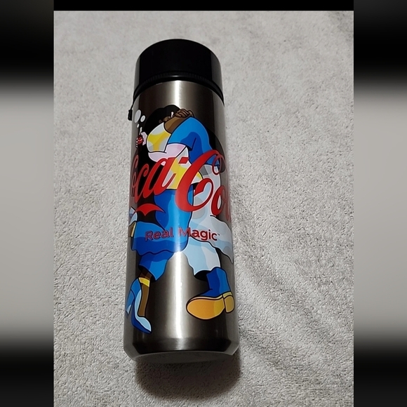 Coca-Cola REAL MAGIC Collectible 8.5" Metal Water Bottle Flask Elite Autogrill - Picture 1 of 2